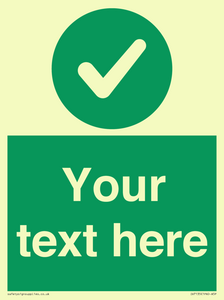 Custom green background, green circle with tick